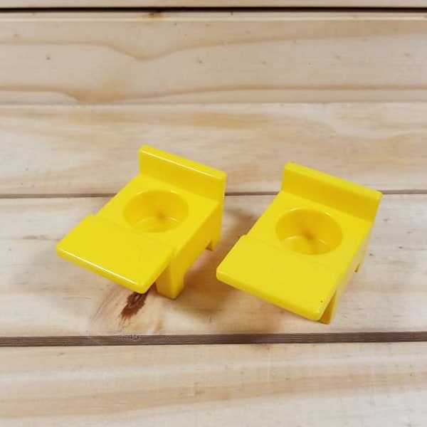 Student Desks ~ Vintage Fisher Price Little People's #923 Play Family School Desks. Set of 2 chairs!