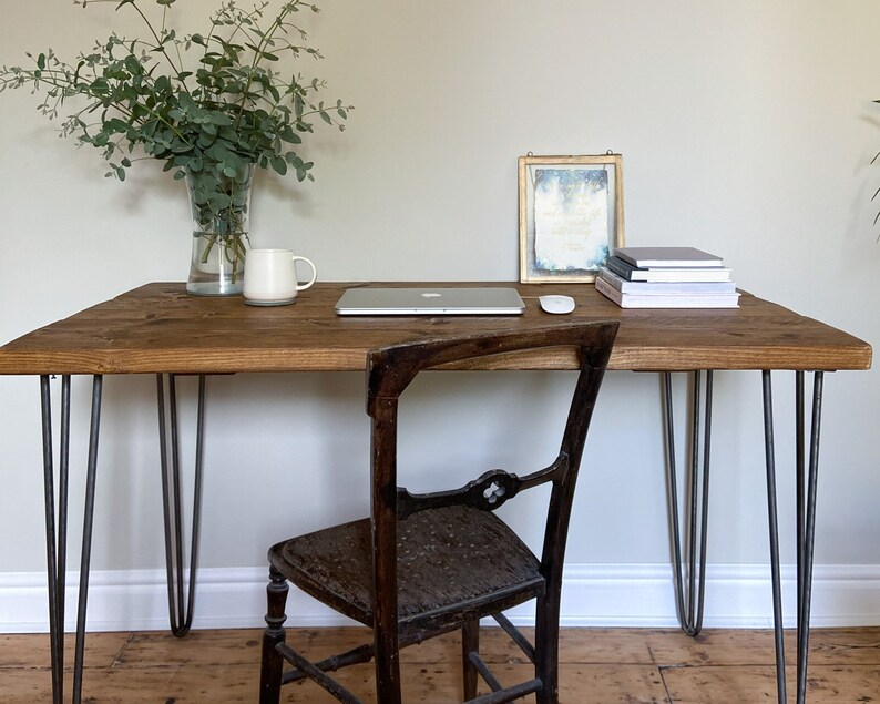 Rustic handmade reclaimed scaffolding board desk with Etsy