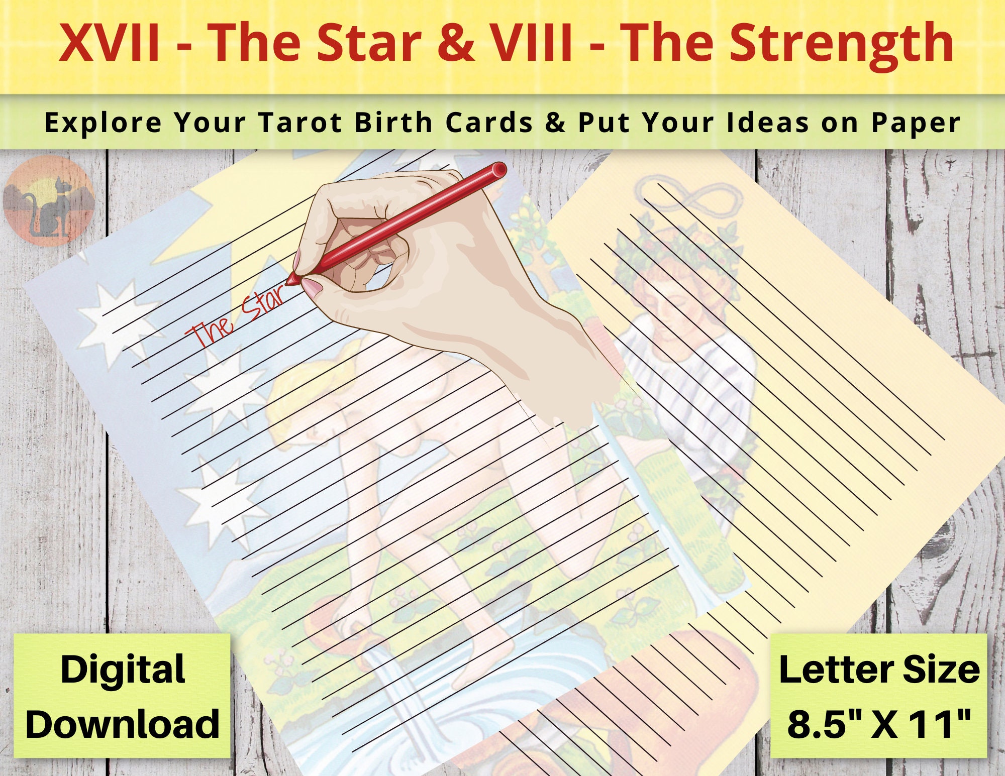 Tarot Birth Number 17 Tarot Cards 17 the Star and 8 the - Etsy
