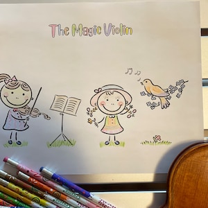 Violin Coloring Book for Children * Printable * Instant Download* Violin Colour Poster * Tune Your Violin *Violin Tuner * Violin for Kids