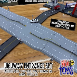 Toy Highway Entrance Road Set – City Expansion, Action Drivers Compatible
