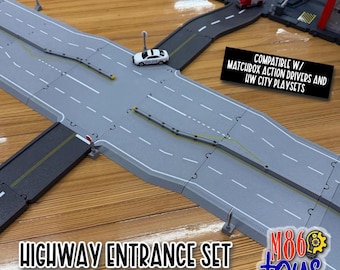 Toy Highway Entrance Road Set – City Expansion, Action Drivers Compatible