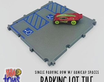 Interlocking Parking Lot Tile – Single Handicap Spaces, Compatible w/ Action Driver City