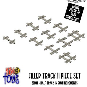 Train Track Straight Filler - 11 Piece Set, Lionel Compatible