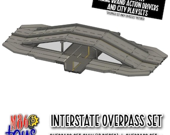 Interstate Overpass Set Compatible W/ Matchbox Action Drivers, Hw City Playsets