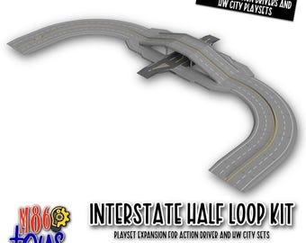 Interstate Half Loop Kit – Highway Tile System & Overpass Playset Expansion