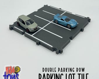 Interlocking Parking Lot Tile – Double Parking Lane for Diecast Cars