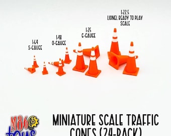 Miniature Traffic Cones Set | Diorama Accessories | Model Train Scenery & Diecast Layout