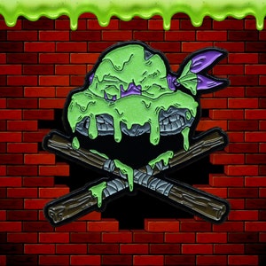 Purple Ninja & Crossbones Enamel Pin