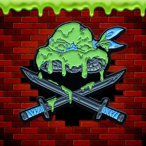 Blue Ninja & Crossbones Enamel Pin