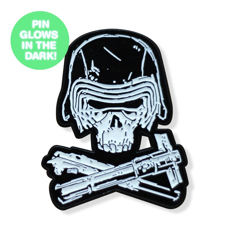 Knight /& Crossbones GLOW SERIES Enamel Pin
