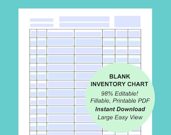 Editable Blank Inventory Chart: Printable Inventory Tracker (PDF)