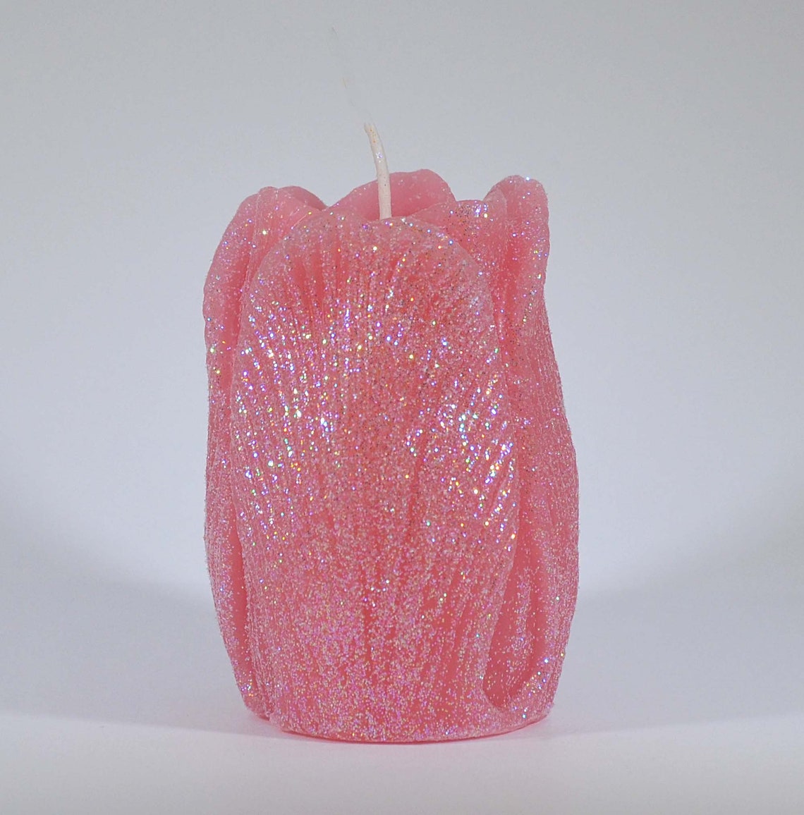 BEESWAX GLITTER CANDLE Pink or White Beeswax Glitter Candle Etsy