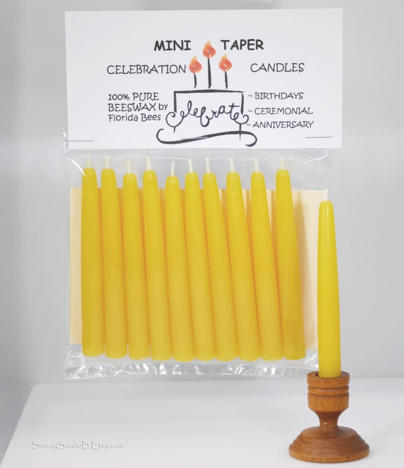 BEESWAX TAPER CANDLE 10 Pack Mini Taper Candle Chime Candle Etsy
