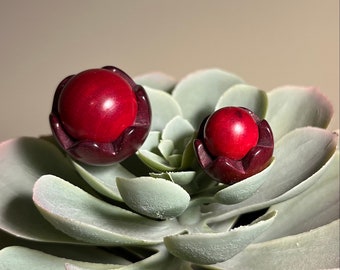 How about these sweet little Novelty cherry buttons, Vintage, hand carved