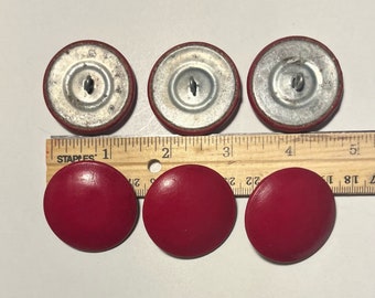 Lot of 6 Vintage Large Red Coat Buttons