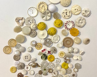 Lot of 90 Lucite, Celluloid,  Bakelite, and other Vintage button Assortment