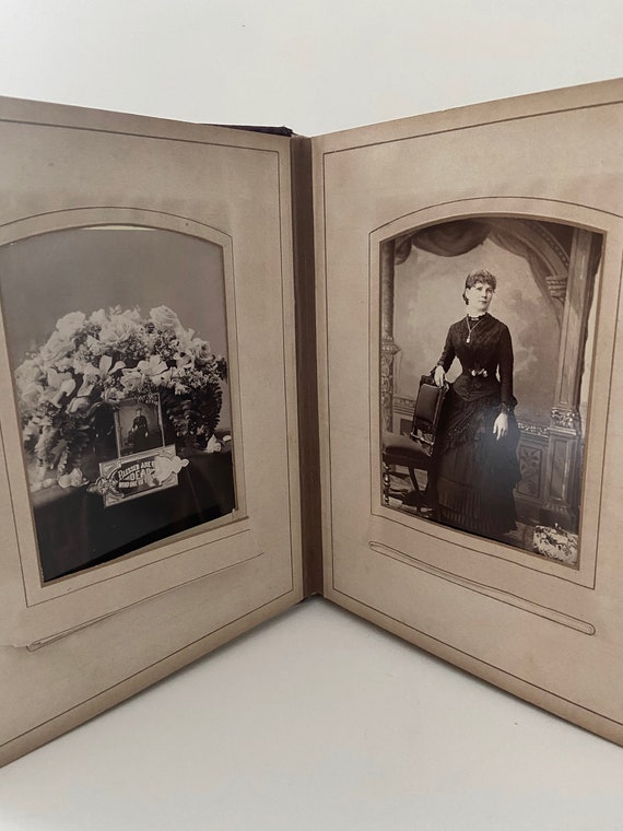 Antique Photo Album Photo Album Vintage American Civil War Era Collectible Old Photos Tin Types
