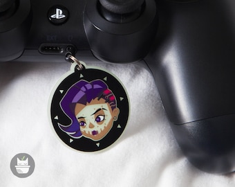 Glow in the dark Sombra charm/keychain/dust plug - Inspired by Overwatch