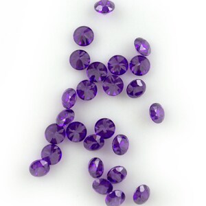 Violet Round CZ Cubic Zirconia in 2 sizes