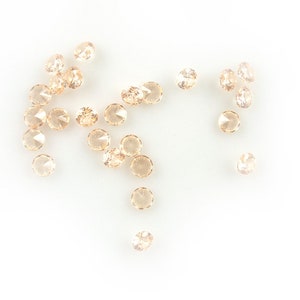 Champagne Round CZ Cubic Zirconia in 2 sizes