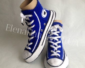 Calcetines de lana/Zapatillas de punto/Zapatillas Converse unisex/copia de Converse/zapatillas de crochet para hombre y mujer/Calcetines de punto/HandicraftUA