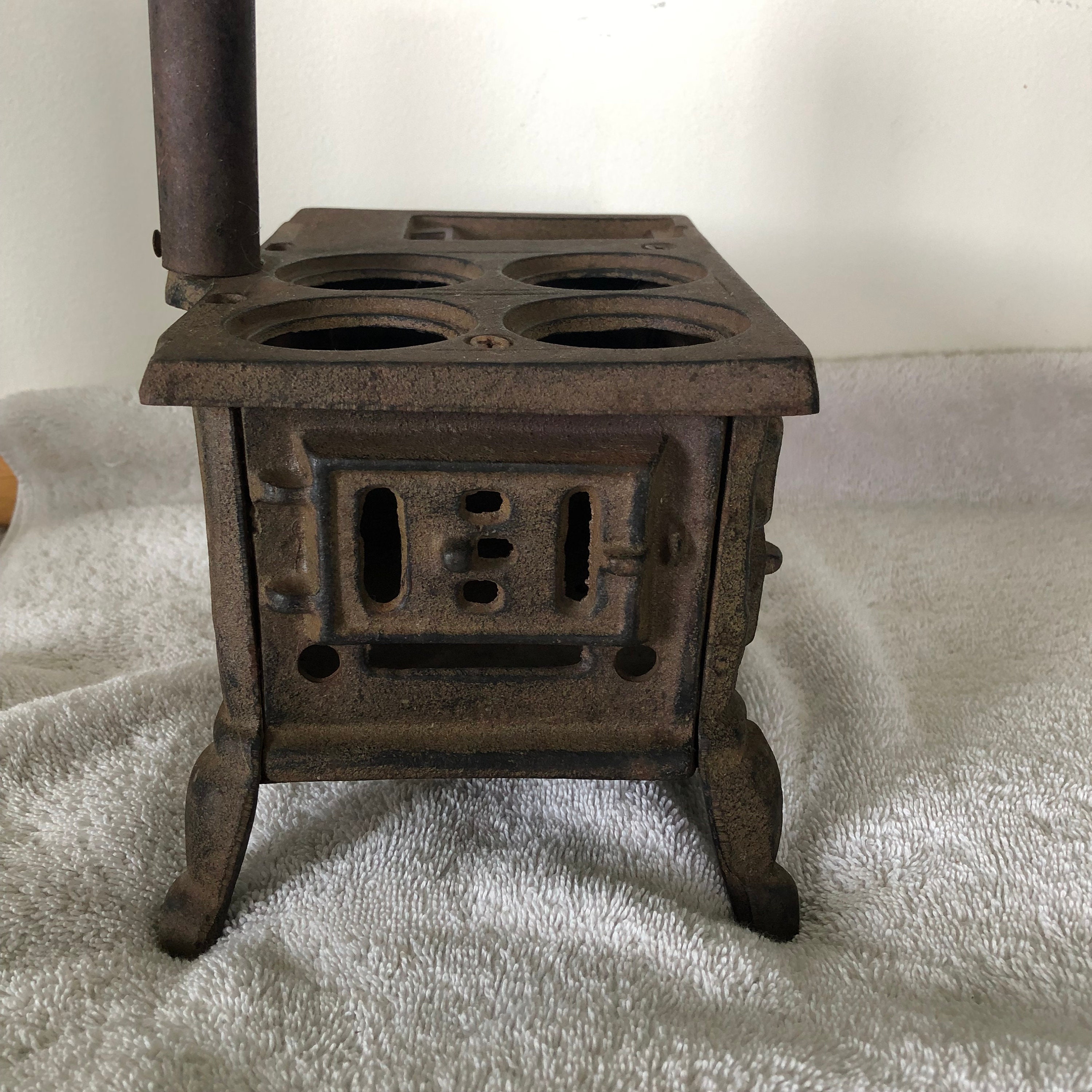 CRESCENT Vintage Mini Cast Iron Wood Stove Pots Pans