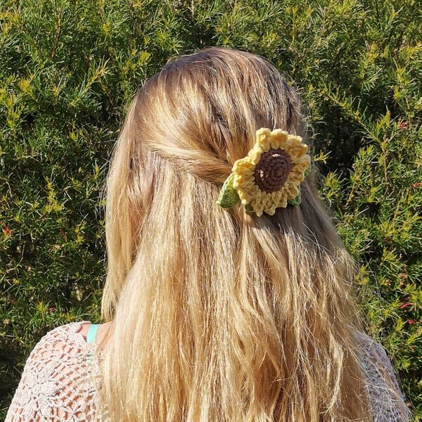 Broche pour cheveux - Tournesol