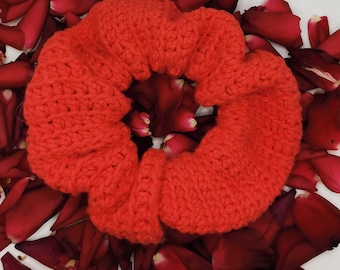 Scrunchie au crochet "POM" - Accessoire cheveux