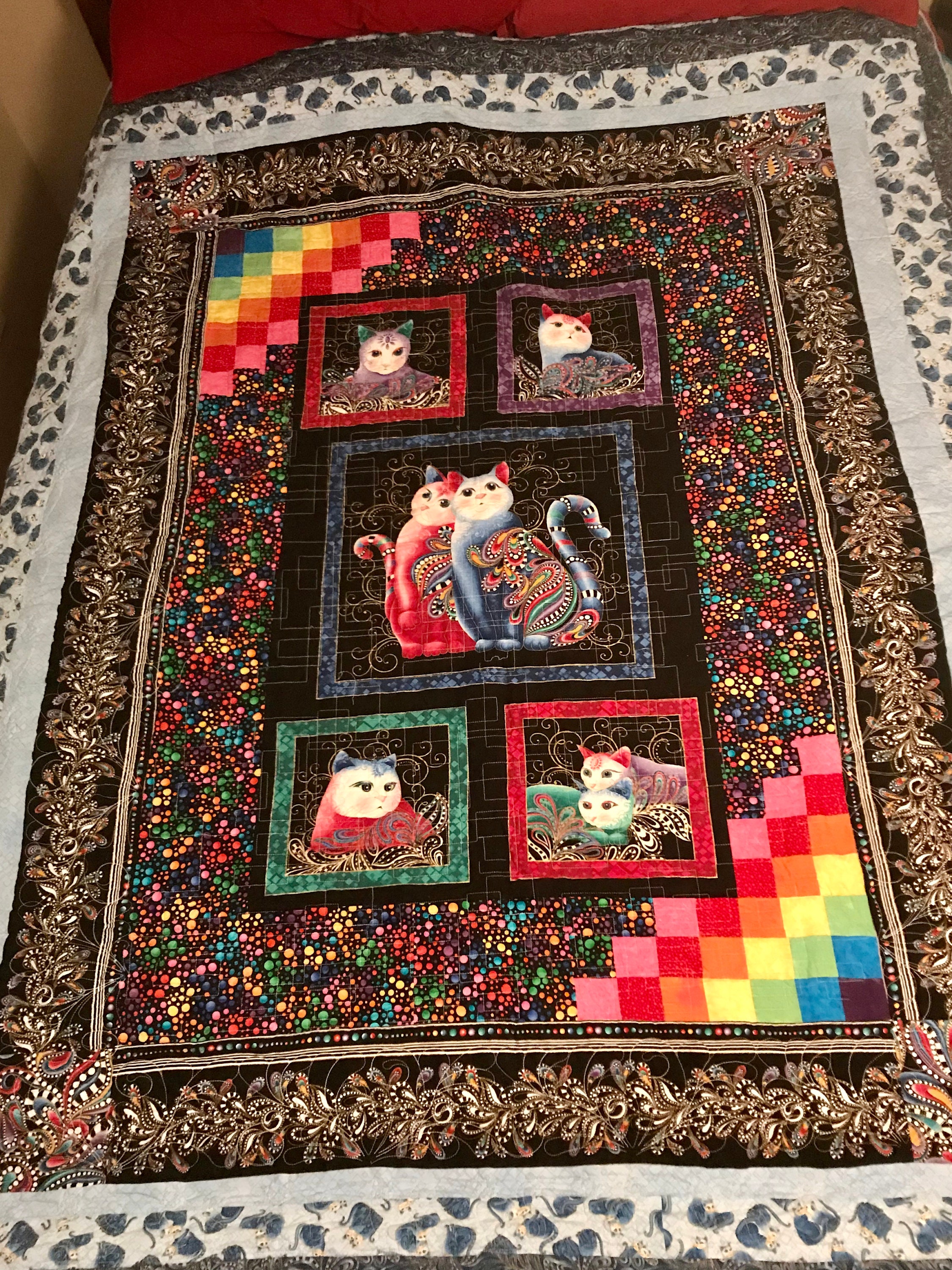 Beautiful Cat Quilt Queen Size and Snuggily Etsy