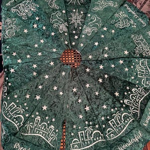 Nativity Christmas tree skirt - elegant and embroidered. Made to order