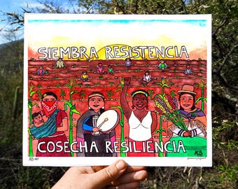 Social Justice Watercolor Art Print, Zapatista Poster, Giclée