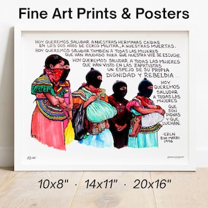 Hand-Painted Frameable Watercolor Art  - Giclée, Affordable Prints & Posters, EZLN and Zapatista Art, Radical Resistance and Social Justice