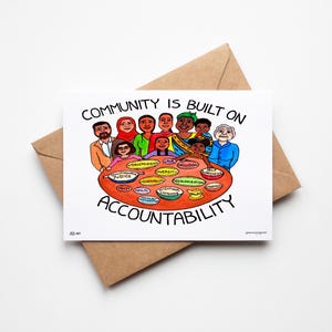 L'ensemble de cartes de vœux CINQ de la communauté est construit sur la responsabilité, les soins communautaires, l'art radical, l'art de l'aquarelle, l'art de la justice sociale