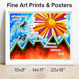 Hand-Painted Frameable Watercolor Art - Giclée, Affordable Prints & Posters, Healing, Survivor, Trauma Healing, Somatic Healing