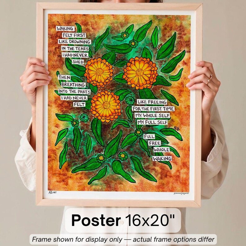Läkande akvarellkonsttryck, Sorg, Terapikonst, Giclée bild 4