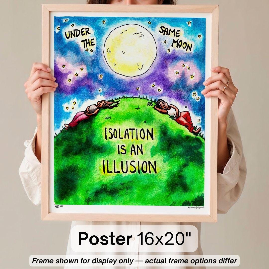 Isolation is an Illusion Hand-painted Frameable Watercolor Art - Giclée ...