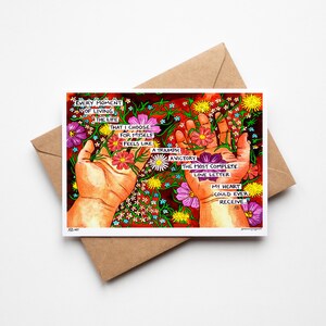 Self Love Letter/Carta de Amor Propio Set of FIVE Greeting Cards, healing art, watercolor art, self love art, therapy art