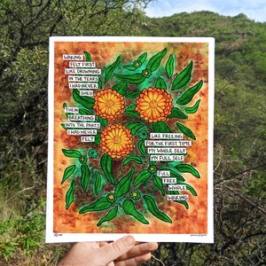 Läkande akvarellkonsttryck, Sorg, Terapikonst, Giclée bild 1