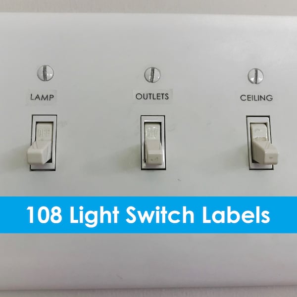 Light Switch Labels, Light Switch Stickers, Light Switch Decals, Lightswitch Labels, Transparent, Housewarming Gift, Practical Gift