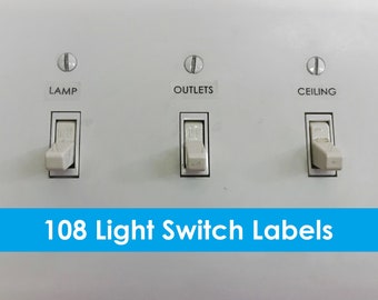 Light Switch Labels, Light Switch Stickers, Light Switch Decals, Lightswitch Labels, Transparent, Housewarming Gift, Practical Gift