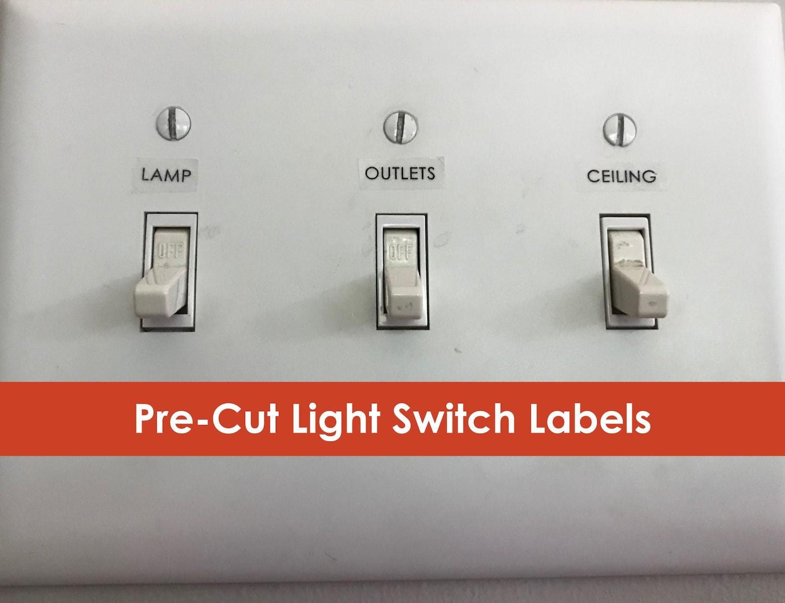 Custom Light Switch Labels Pre-cut and Printed on Clear Sticker Paper ... image.