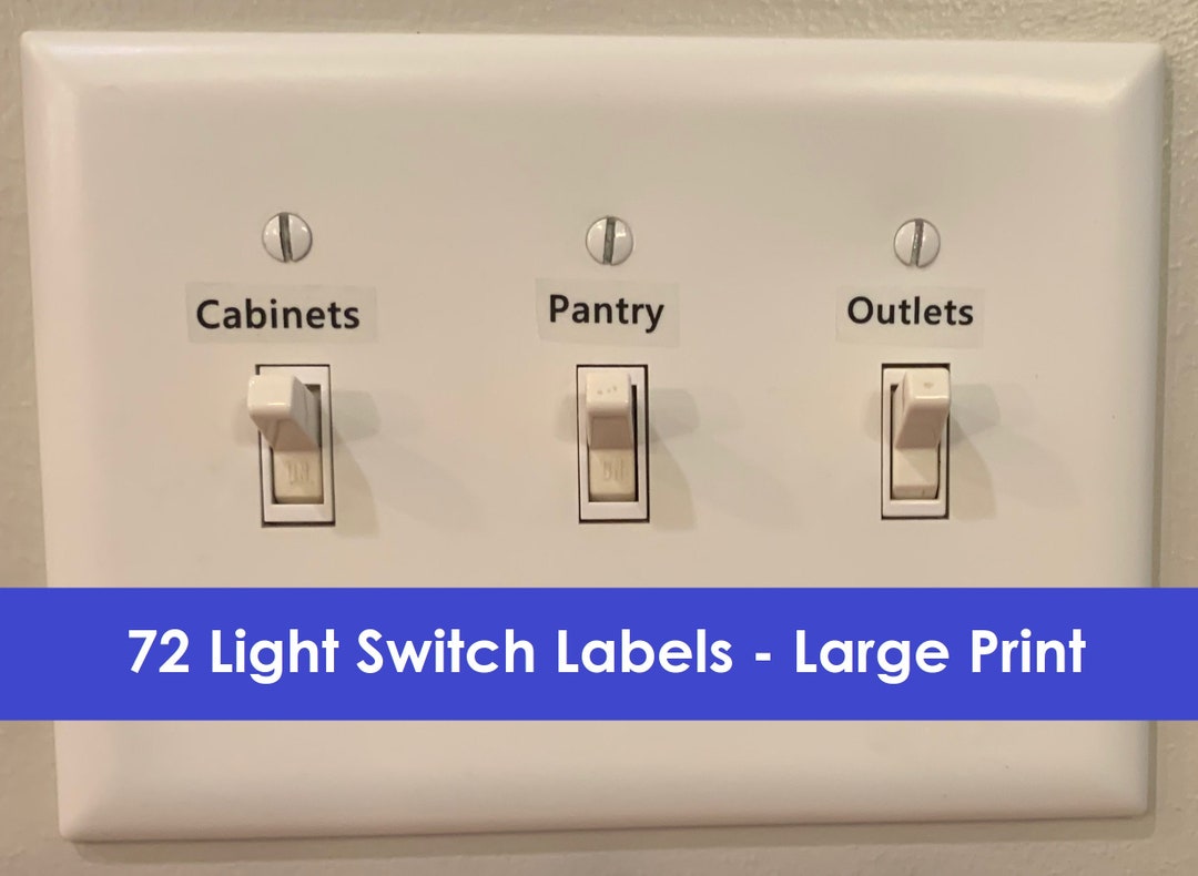 Light Switch Labels, Large Print, Light Switch Stickers, Light Switch