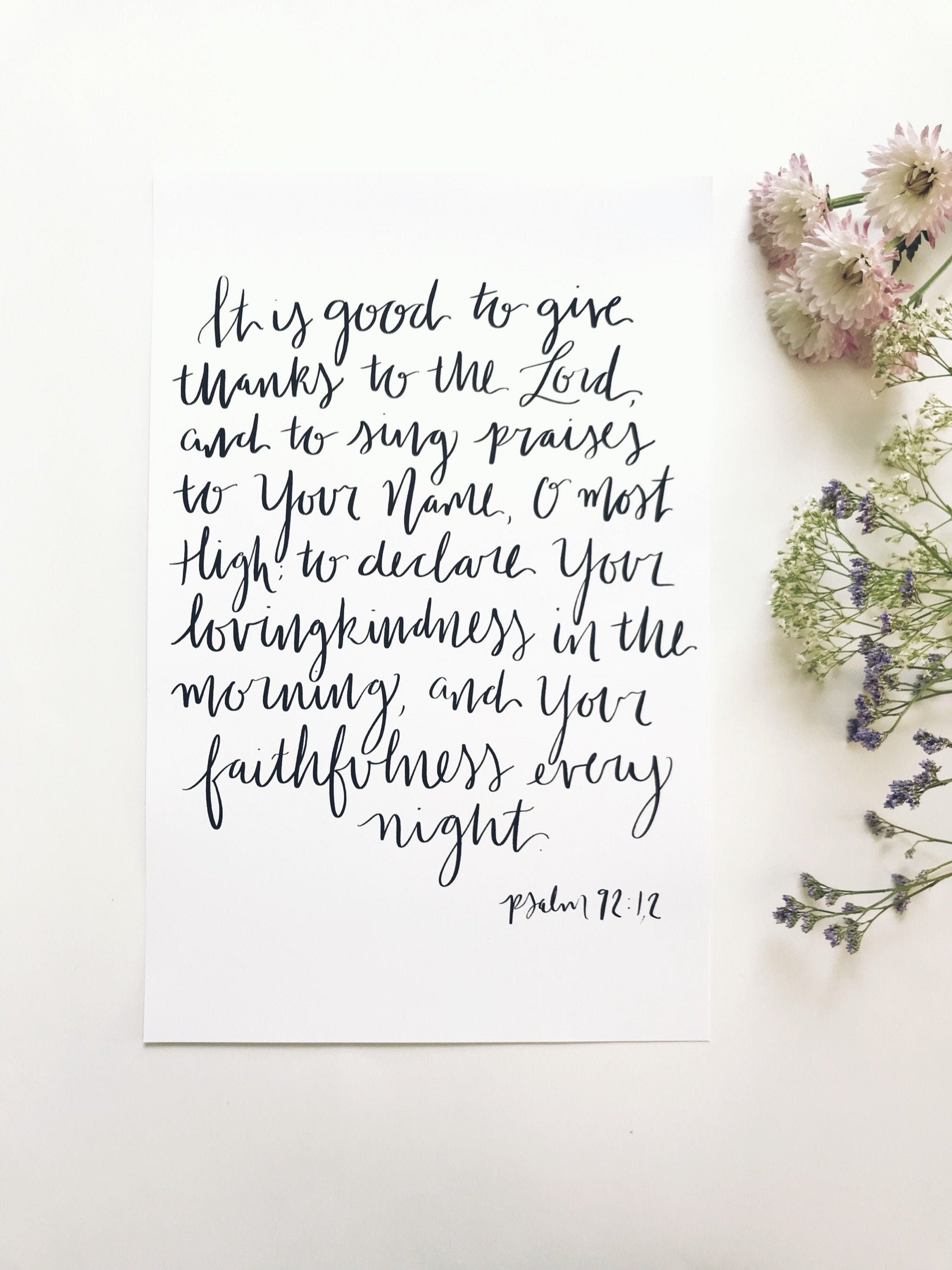 8x10 11x14 Calligraphy Print Psalm 92 1 2 It Is Good Etsy 8x10 11x14 Calligraphy Print Psalm 92 1 2 It Is Good Etsy