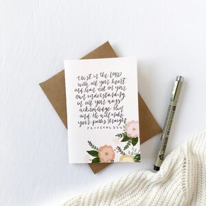 Cartes et | d’enveloppe Proverbes 3:5-6 | blanc à l’intérieur | Encouragement | Penser à vous | | d’accueil Sœur secrète | Anniversaire