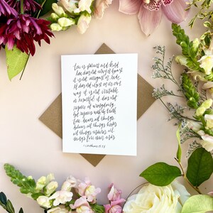 Cartes et enveloppes | 1 Corinthiens 13 | mariage En pensant à vous | vide à l’intérieur | Encouragement | Penser à toi | Salutations |