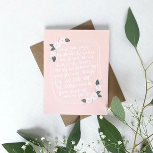 Cartes et | d’enveloppe Ésaïe 43:2 | blanc à l’intérieur | Encouragement | Penser à vous | | d’accueil Sœur secrète | Anniversaire