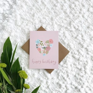 Cartes et | d’enveloppe blanc à l’intérieur |  anniversaire, en pensant à vous, félicitations | Lin