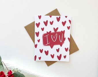 Cards and envelope | I love you Valentines day card  | blank inside | Encouragement | Thinking of You | Greeting | Secret Sister | Birthday
