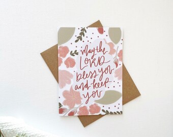 Cards and envelope | May the Lord bless you and keep you | blank inside | Encouragement | Thinking of You| Greeting| Secret Sister| Birthday